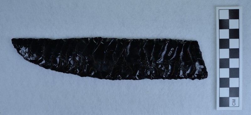 Broad flakes, Produced using long handled pressure tool in a thrusting motion. (JW)