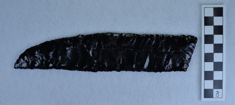 Broad flakes, Produced using long handled pressure tool in a thrusting motion. (JW)