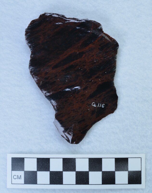 Broken biface with all flakes from its production. (GT) Ce.112 - Ce.623 are all from the production of the large biface (Ce.111) and allegedly represent a full sequence. (DHC)