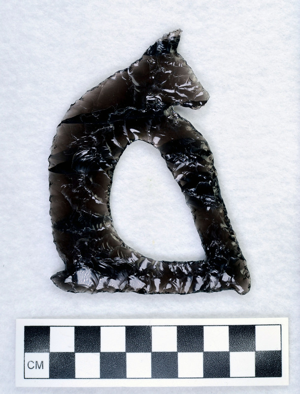 Zoomorphic (cat?) sawn, same texture on both sides with 1467