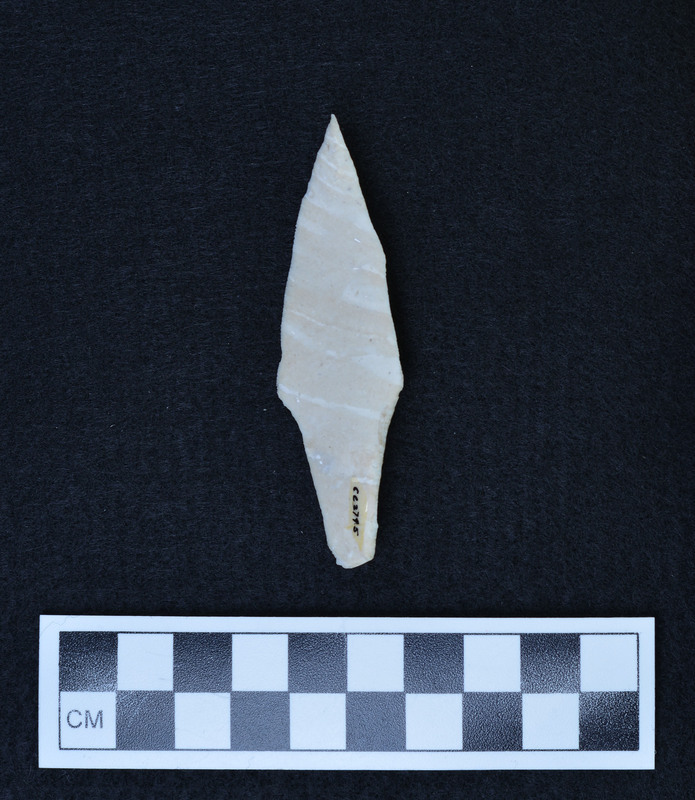 Font Robert, Africa, Crabtree replica of an Upper Paleolithic Solutrean blade.