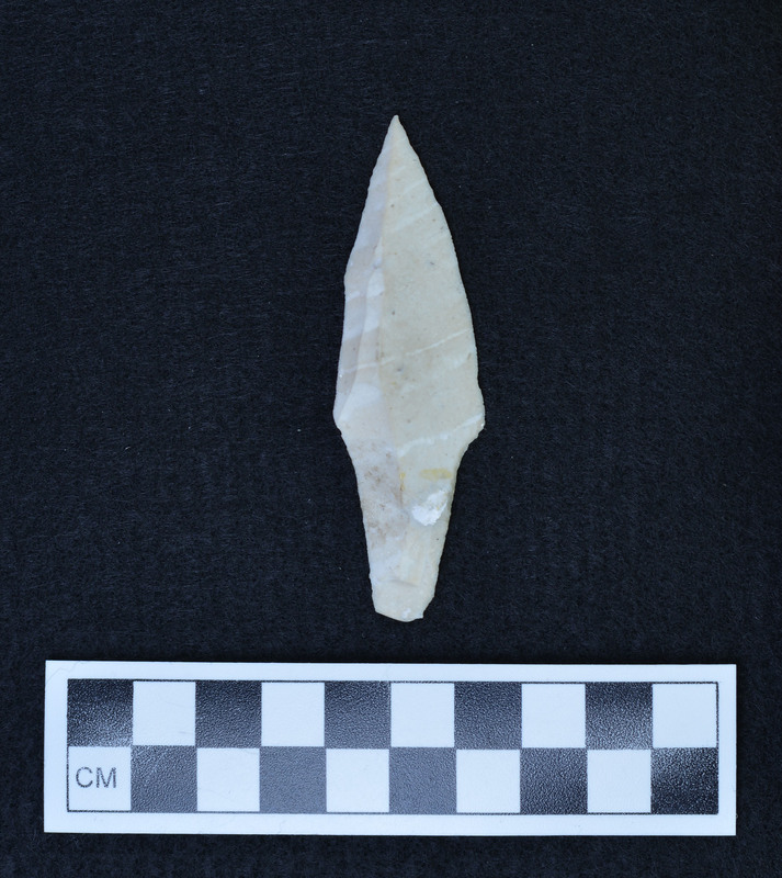 Font Robert, Africa, Crabtree replica of an Upper Paleolithic Solutrean blade.