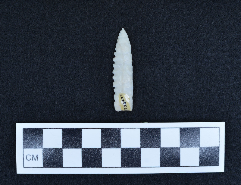 Parallel flaked, one edge serrated