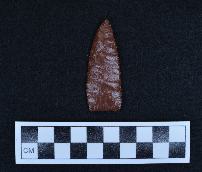 Parallel diagonal flaking, minute serrations