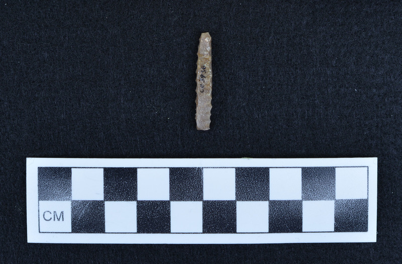 Flaked to form four surfaces, pressure flaked