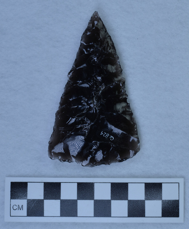 Long pressure thinning flakes, Produced by using long handled tools and thrusting motion. (JW)