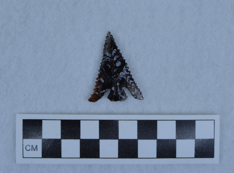 Basal notched, serrated, Titmus flaking