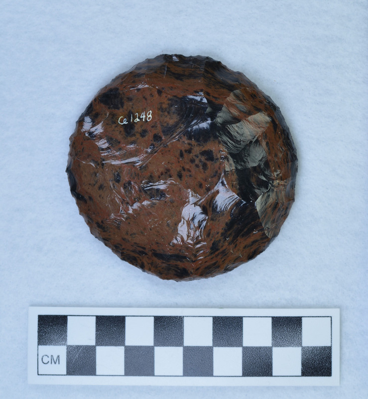 Discoidal, micro retouch on margin