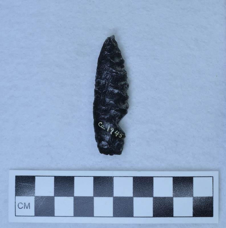 Broken at flaw in material