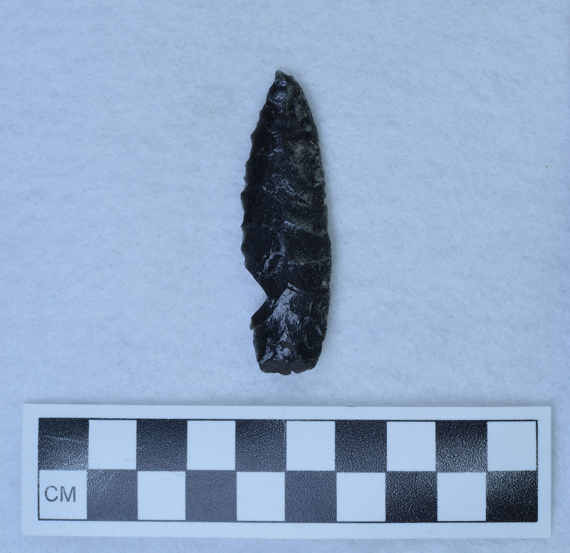 Broken at flaw in material