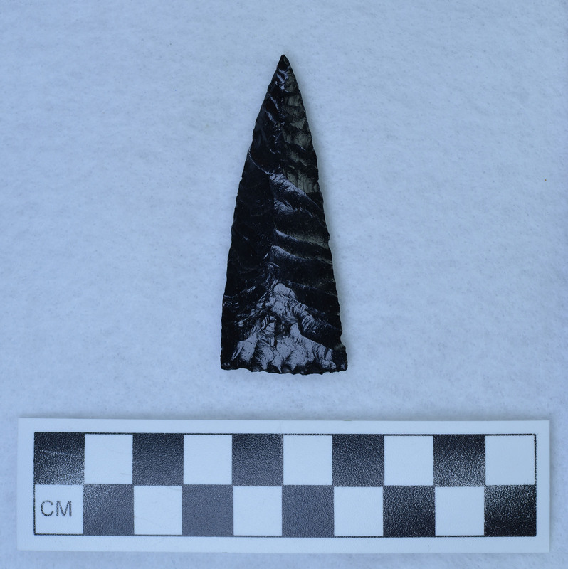 Parallel diagonal flaking to midline