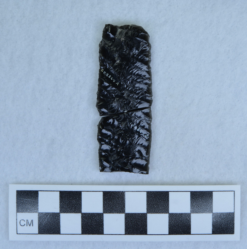 Parallel diagonal flaking, broken, tip missing