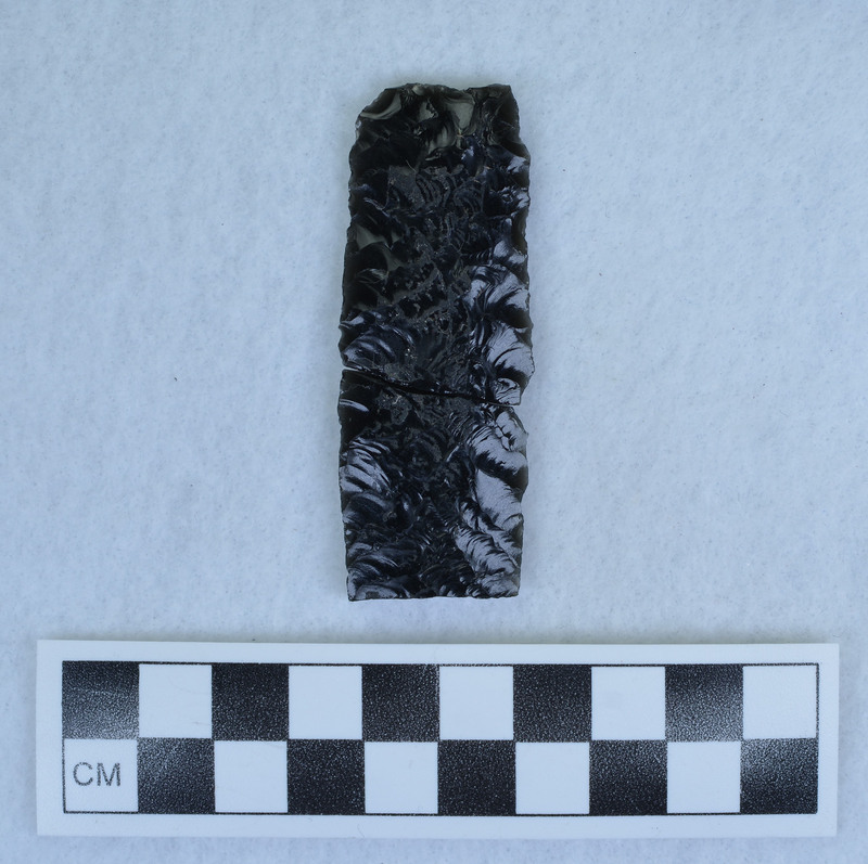 Parallel diagonal flaking, broken, tip missing