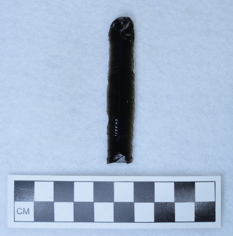 Pressure, pressure flaking on ventral side, One outrepasse. (JW)