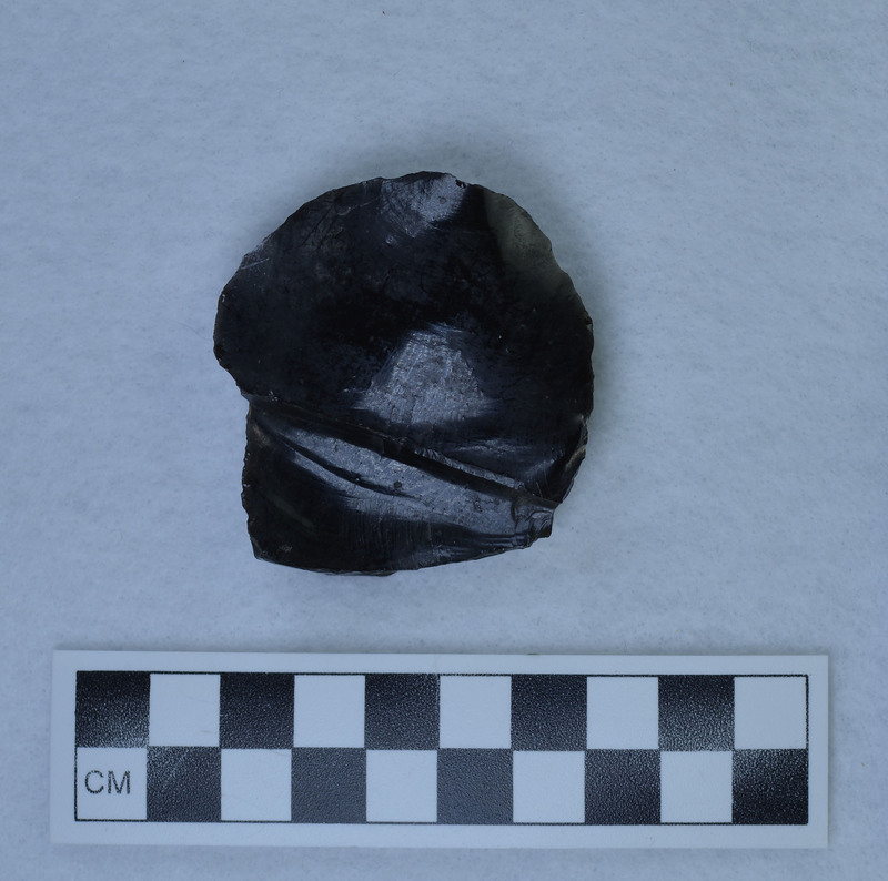 Proximal end of flake, percussion flaked, one face