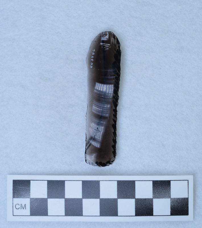 Pressure, flaked one edge and distal end