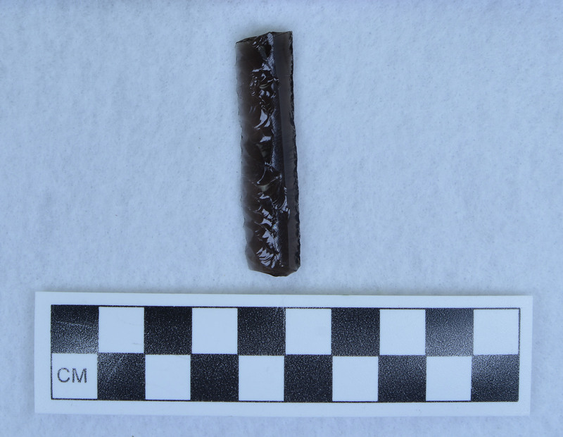 Backed triangular blade with pressure sharpening