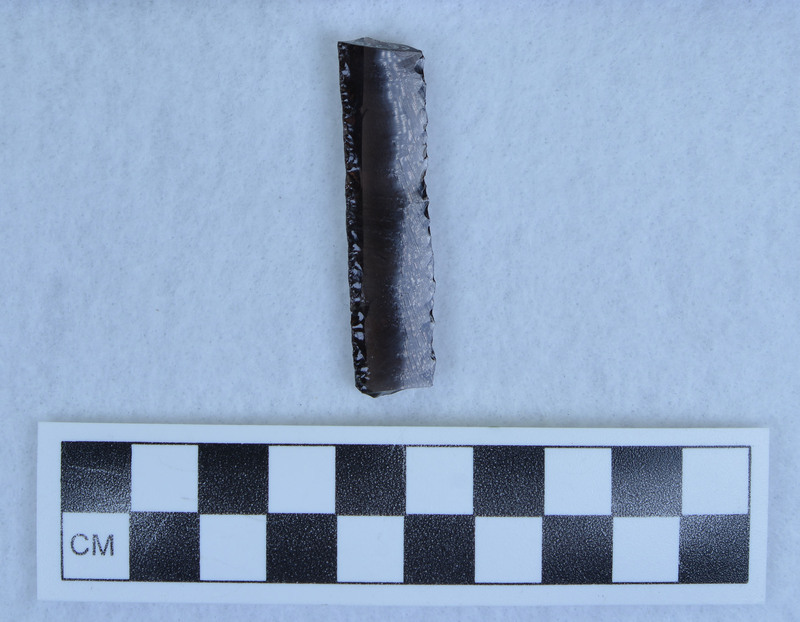 Backed triangular blade with pressure sharpening