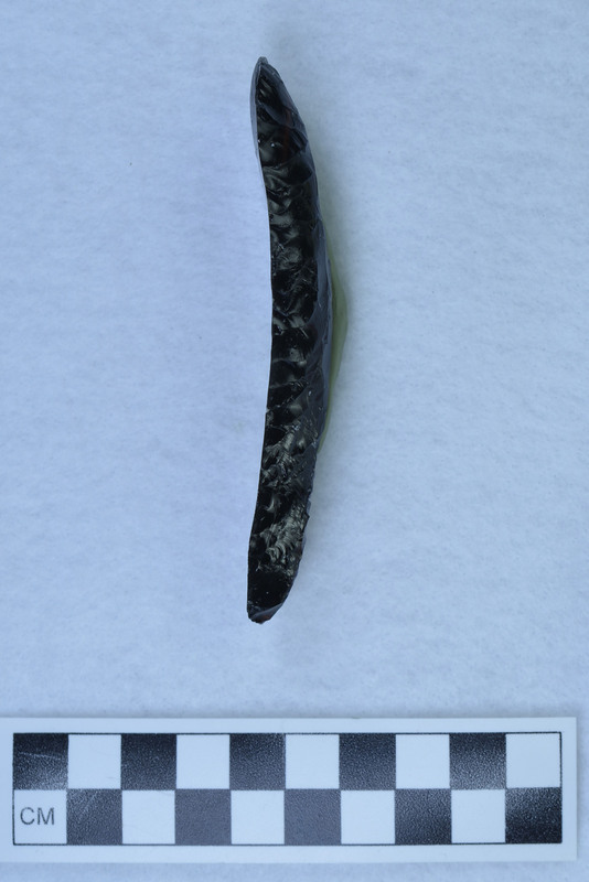 Percussion blade, retouch on dorsal side