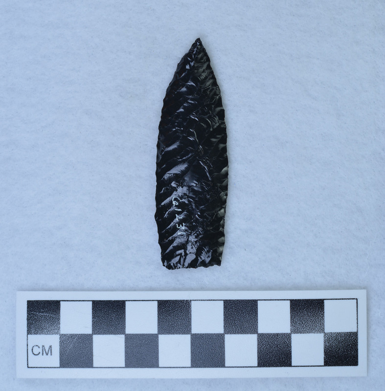 One side Titmus flaking, The other side left with percussion thinning flakes. (JW)