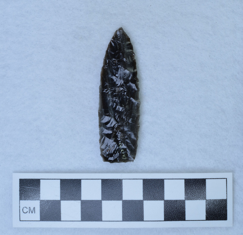 Chevron flaking one face, parallel oblique other