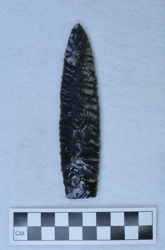 Parallel diagonal flaking, One percussion scar still visible. (GT)