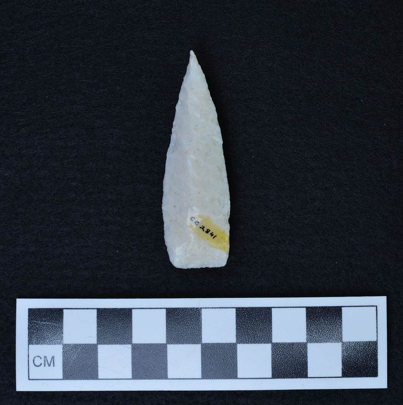 Parallel diagonal flaked, "Flaked to midline to form dorsal ridge. (GT)"