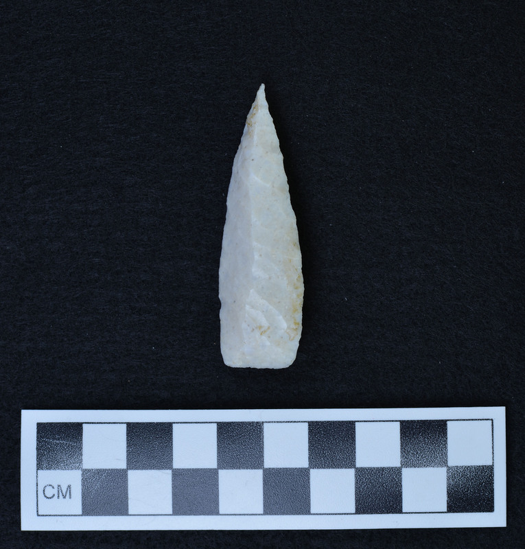 Parallel diagonal flaked, "Flaked to midline to form dorsal ridge. (GT)"