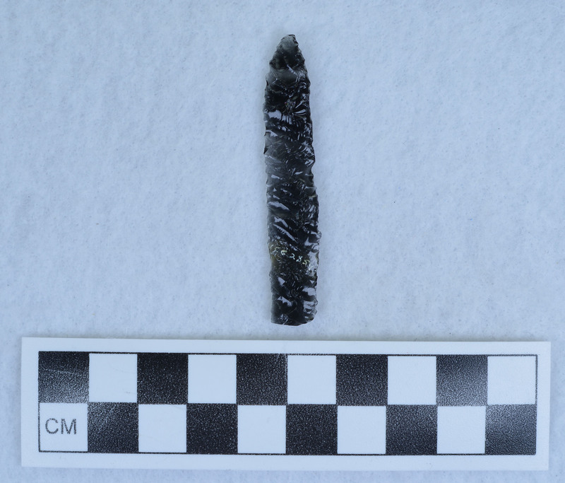 Parallel diagonal flaking done on a pressure flake