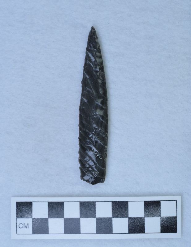 One margin ground for pressure flake removal