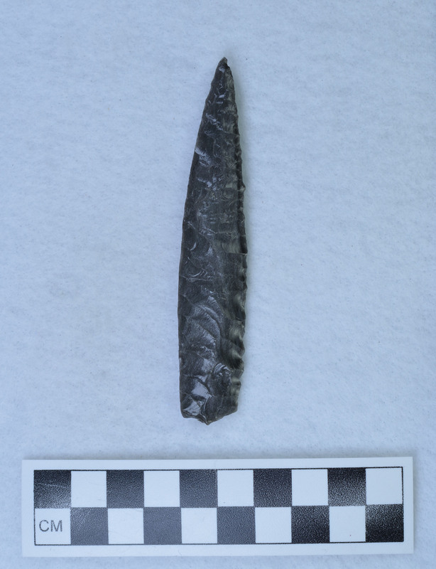 One margin ground for pressure flake removal