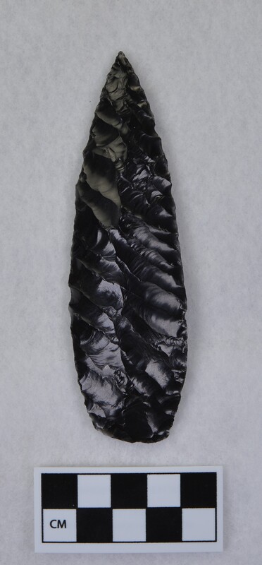 Parallel diagonal flaking to midsection