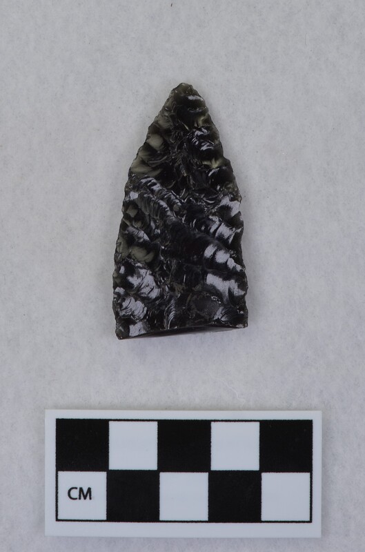 Diagonal flaking, broken. Ce.2884A - distal end, Ce.2884B proximal end.