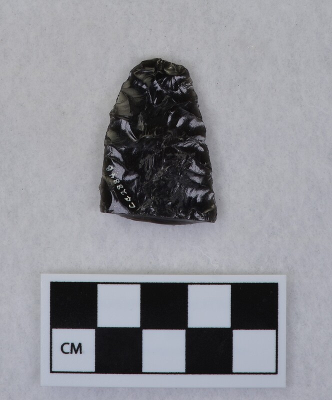 Diagonal flaking, broken. Ce.2884A - distal end, Ce.2884B proximal end.