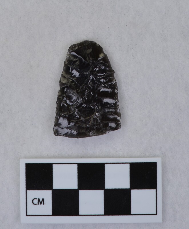 Diagonal flaking, broken. Ce.2884A - distal end, Ce.2884B proximal end.