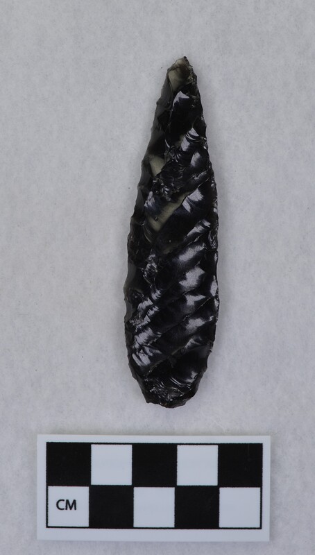 Titmus technique, flakes run full length of face. Flakes terminate just short of opposite margin. (JW)