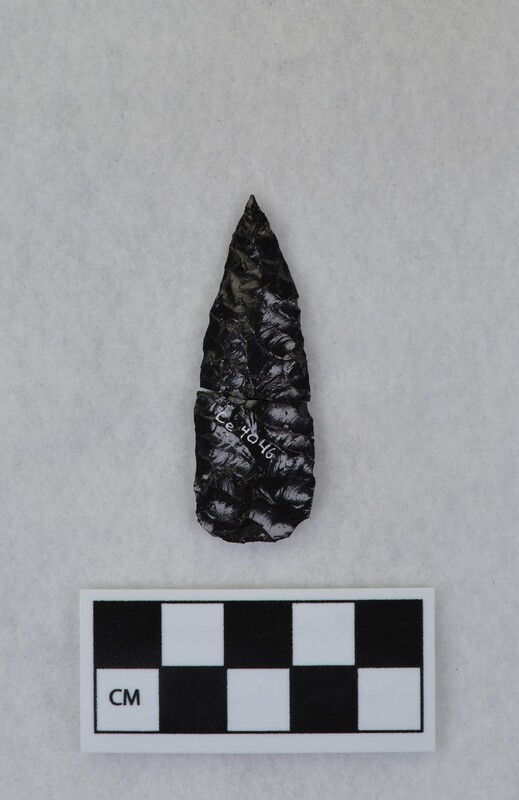 Broken prior to packing, phenocryst in the center of the break