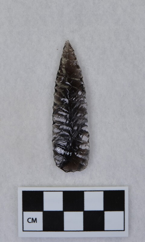 Parallel diagonal flaking to midsection