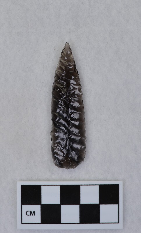 Parallel diagonal flaking to midsection