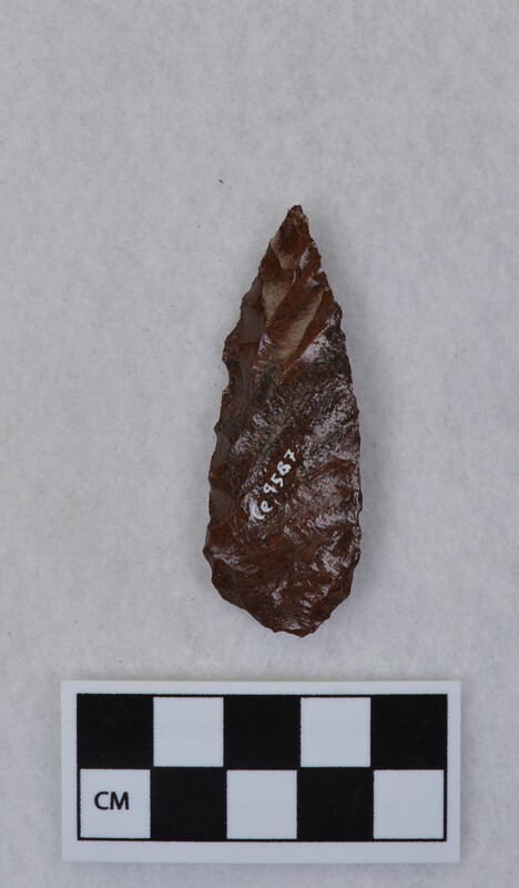 Parallel diagonal flaking, Titmus holding tech.