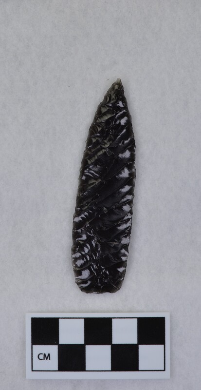 Titmus flaking, lanceolate style point, ground and thinned basal margins