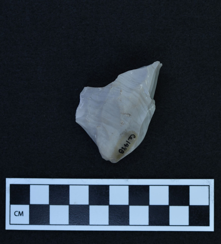 Small, Denbigh style, heat treated. Blade stepped off preventing further blade removal.