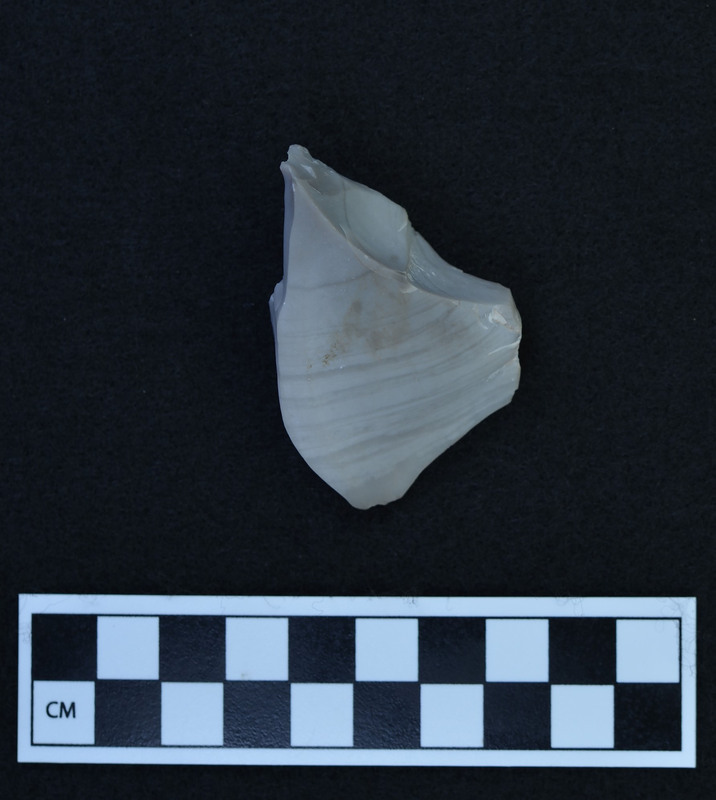 Small, Denbigh style, heat treated. Blade stepped off preventing further blade removal.