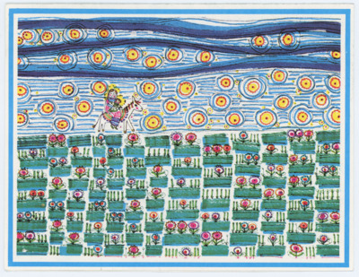 Holiday card informing Crabtree he is visiting Estonia. He discusses his lithic research on glass and ceramics.