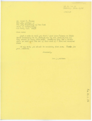 Letter from Donald Crabtree to David H. Thomas