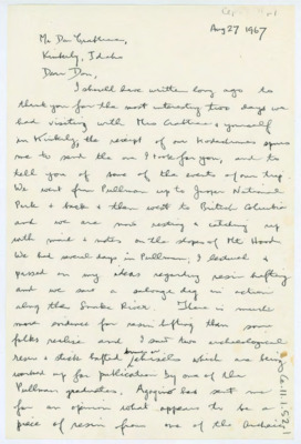 Letter from Norman Tindale to Donald Crabtree