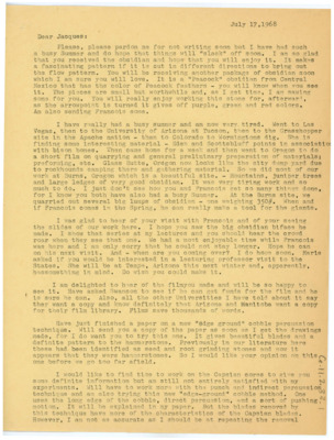 Letter from Donald Crabtree to Jacques Tixier