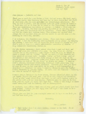 Letter to the Tixier family from Donald Crabtree