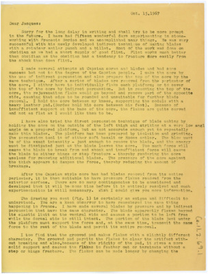 Letter to Jacques Tixier from Donald Crabtree