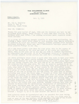 Letter outlining which materials Webb is sending to Crabtree and his analysis of them. He hopes Crabtree will have some helpful opinions and thanks him.